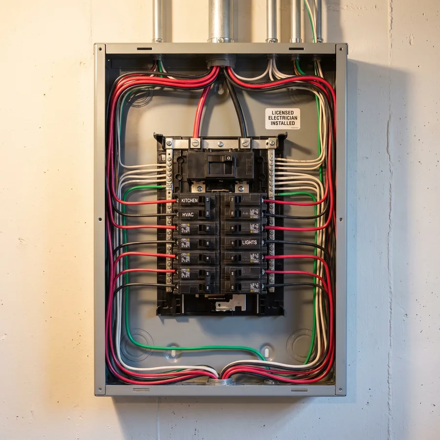 Electrical panel upgrade in progress